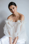 Puff Organza Detachable Sleeve With Long Ribbons DG185