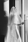 Long Wedding Veils Satin Ribbon Edge Veil With Metal Comb