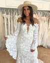 Vintage Crochet Lace Mermaid Wedding Dress