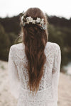 Lace Wedding Dress Boho Dreamy V Neck A Line Bridal Dress DW374