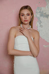 Sheath Soft Satin Wedding Dresses With Lace Edge ZW894