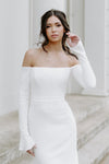 Simple Wedding Dress Long Sleeves Off The Shoulder Mermaid Bridal Gown