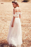 Two Pieces A Line Lace Chiffon Wedding Dress Beach Style