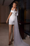 Short /Mini Bridal Dancing Gowns With Detachable Bow Train ZW943