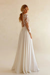 Long Sleeve Lace Wedding Dresses A Line  Bohemian Bridal Gowns ZW931