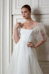 A Line Fariy Organza Ruffles Bohemian Wedding Dress