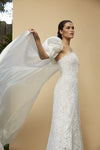 Bridal Outfit Open Front See-Through Wedding Long Cape Chic DJ150