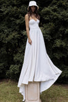 Simple Style A Line Sweetheart Wedding Dress Court Train