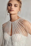 Rows Of Elegant Pearls Adorn The Fine Tulle Stardust Cape DJ177