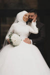 Tulle Ball Gown Islamic Luxury Muslim Wedding Dresses