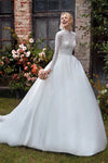 Long Sleeve Lace Muslim Wedding Dresses Chic ZW731