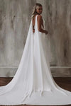 Simple Plain Crepe Mermaid Wedding Dress