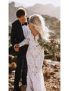 Mermaid Lace Backless Chic Wedding Dresses Long Sleeves