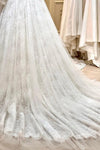 Elegant High Collar Lace Tulle Muslim Wedding Bridal Dress