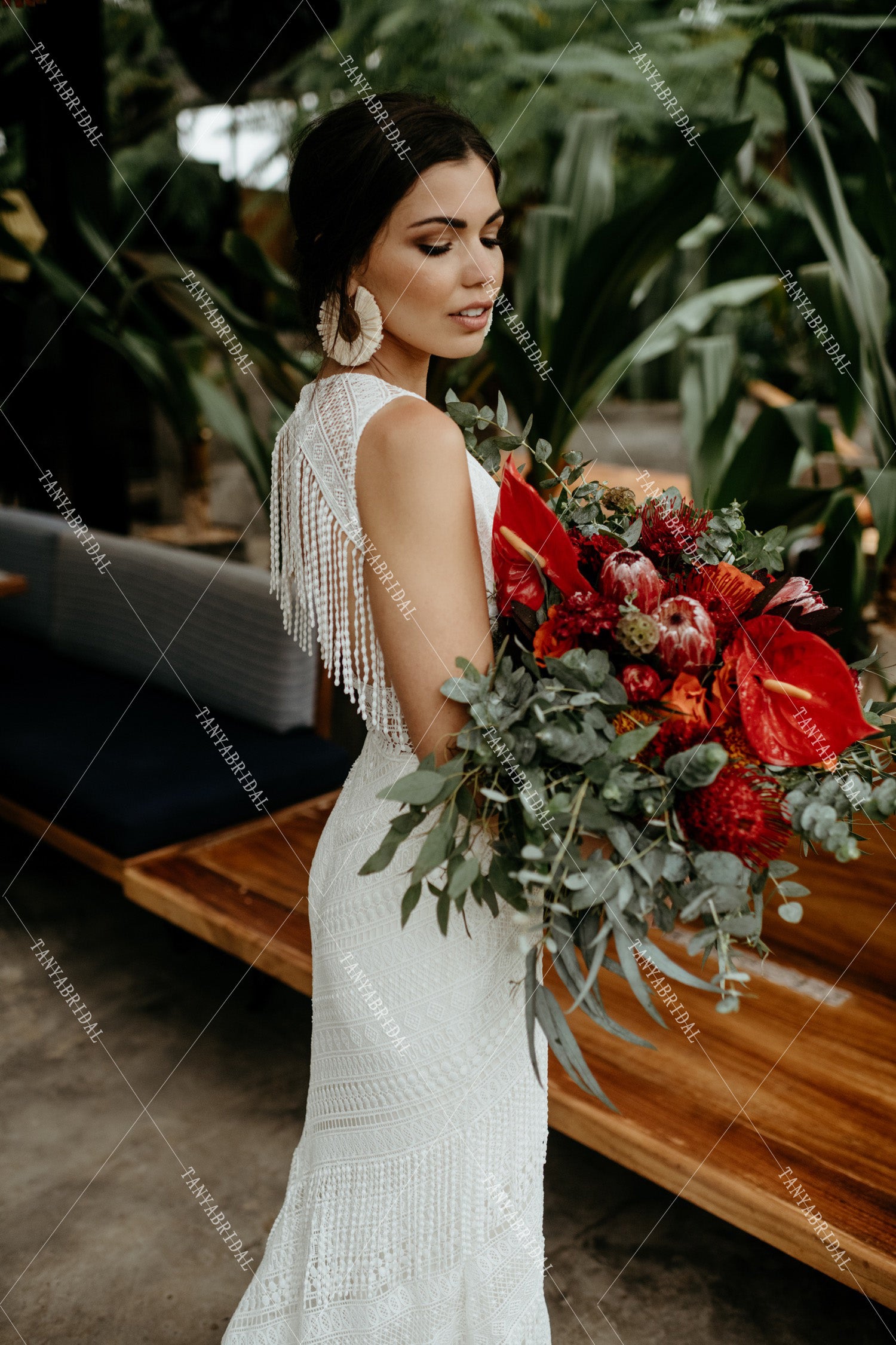 Lace Wedding Dresses Rormantic Tassel Fringe Mermaid Bridal Gowns DW42 TANYA BRIDAL Lace Wedding Dresses Rormantic Tassel Fringe Mermaid Bridal Gowns DW42 TANYA BRIDAL
