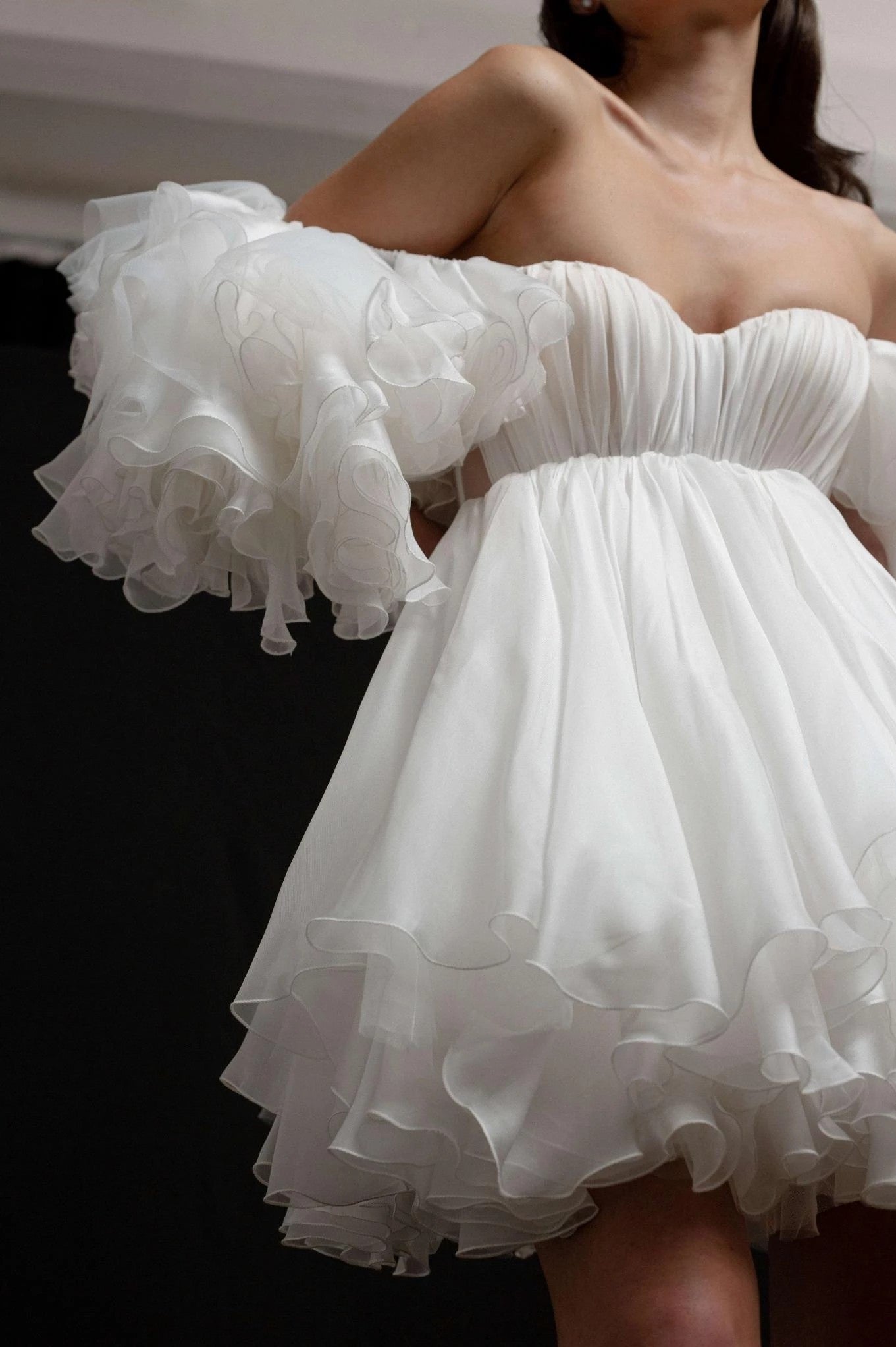 silk mini wedding dress Wedding Dress White Mini Silk Dress Mini Dress Little White Dresses For Brides Short Wedding Dress