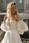 Puffy Plisse Tulle Detachable Sleeves Double Layers