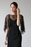 Short Lace Wedding Cape O-Neck Soft Lace Bridal Bolero Shawl Accessories DJ158