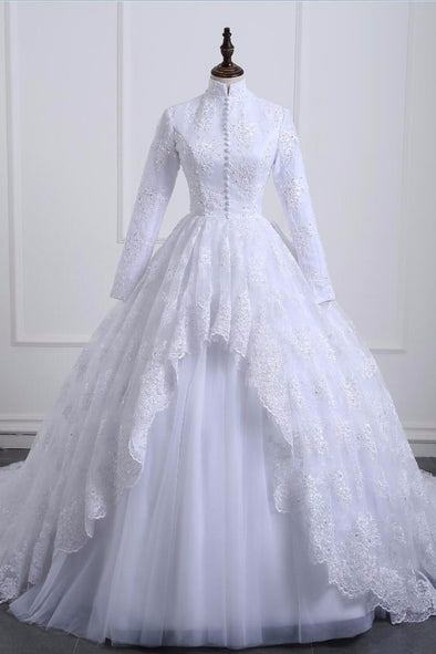 Lace Muslim Wedding Gowns Middles East Vestido De Noiva ZW011