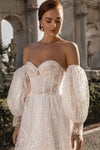 Flower Lace Romantic Detachable Wedding Sleeve Puffy Chic ZG028