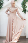 Dusty Pink Muslim Wedding Dresses A Line Chifffon Abiti da sposa gelinink ZW354