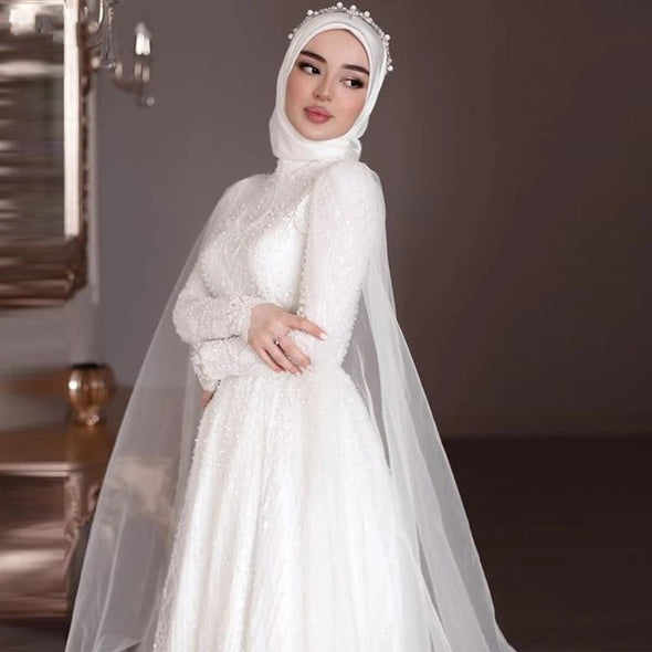 Robe De Mariée Muslim Long Sleeves Wedding Gowns