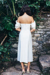 Tea Length Mid Calf Sheath  Simple Wedding Dresss LTDZ500