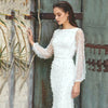 Mermaid Long Sleeves Wedding Dresses With Heavy Pearls