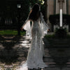 Leaf Lace Wedding Dress Flare Sleeve Mermaid Bohemian Bridal Gowns ZW291
