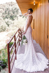 V Neck Mermaid Long Lace Mermaid Wedding Bridal Dress