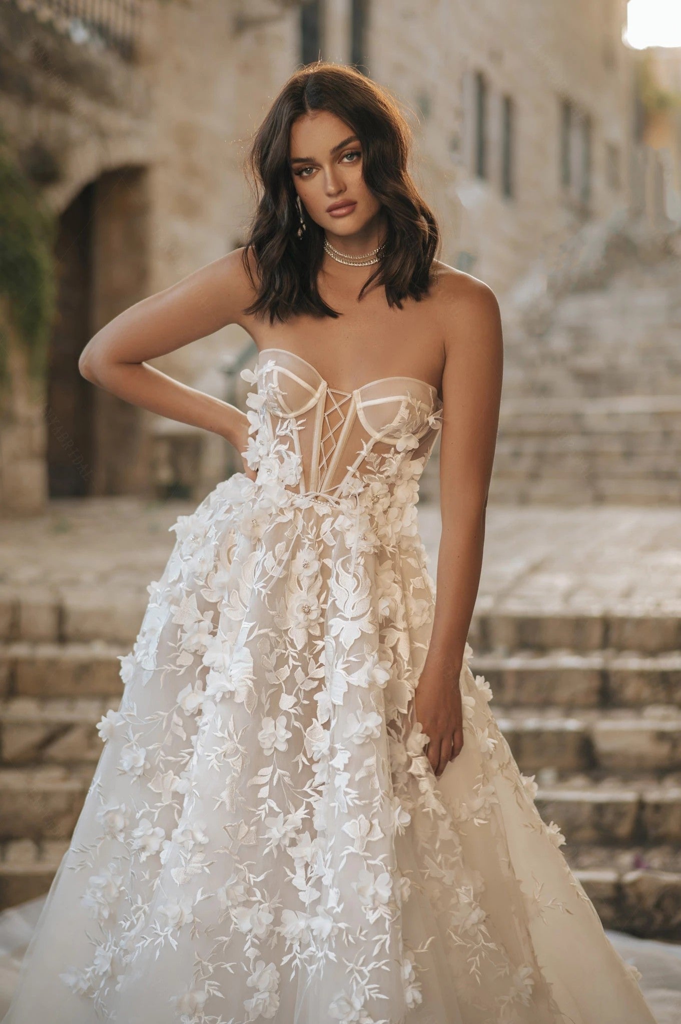 Sweetheart 3D Flowers A Line Wedding Dresses Chic ZW709 TANYA BRIDAL Sweetheart 3D Flowers A Line Wedding Dresses Chic ZW709 TANYA BRIDAL