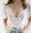 Boho Wedding Dress 2020 V Neck Cap Sleeve Lace Beach Wedding Gown