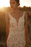 Mermaid V-Neck Lace Wedding Dresses Backless Charming Boho Bridal Gowns ZW822