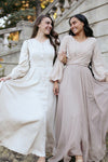 Simple Wedding Dress Long Sleeves V Neck Robe De Mariée