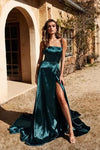 Silk Satin Long Sexy Evening Prom Dress With Split 215251749