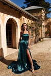 Silk Satin Long Sexy Evening Prom Dress With Split 215251749
