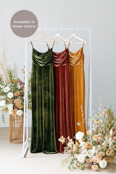 Velvet Long Bridesmaid Dresses New Style