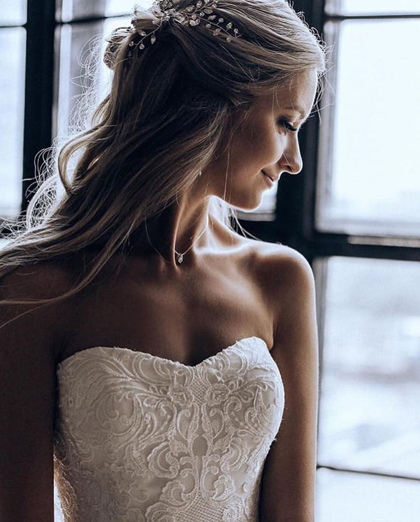 Vintage A Line Lace Wedding Dresses TB1444