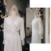 Long Sleeve Soft Satin Bridal Gowns Korea Wedding Dresses DW419