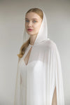 Hooded Chiffon Long Wedding Capes One layer Shawl Chic Accessories ZJ054