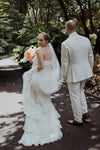 Tired Plisse Tulle A Line Wedding Dresses Loose Style ZW846