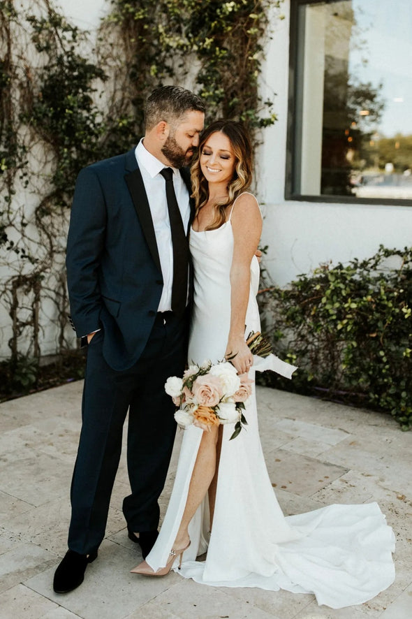 Simple Mermaid Wedding Dresses Backless Boho Bridal Gowns ZW665