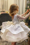 Blue Flower Girl Dresses Sequin Baby Girl Dress Puffy Princess