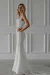 Modern Embroidered Sequins Lace Mermaid Wedding Dress