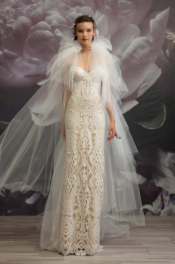 Fashion Tulle Long Cape Wedding Accessories Chic Bridal Wrap ZJ065