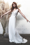 Boho V-Neck Backless Romantic Bridal Gowns