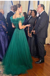 Green Tulle Bling Bling Celebrity Formal Prom Dress