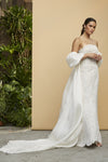 Bridal Outfit Open Front See-Through Wedding Long Cape Chic DJ150