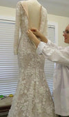 Mermaid Long Sleeves 3D Lace Appliques Flower Wedding Dresses