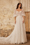 A Line Wedding Dresses With Dtachable Puff Sleeves DW685